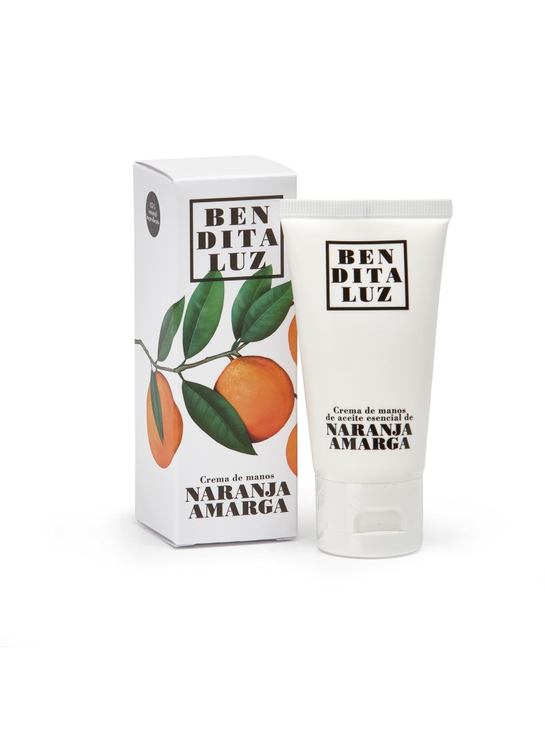 Crema de manos de aceite esencial de naranja amarga
